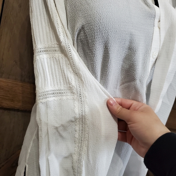 Veronica Beard Thayer Crepe Lace sleeve blouse - Picture 5 of 5